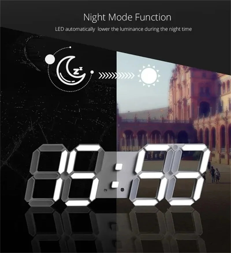 Digital Wall Clock 3D-LED