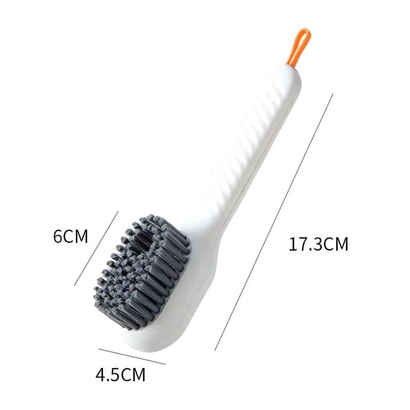 Soft bristle brush with soap container