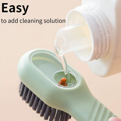 Soft bristle brush with soap container